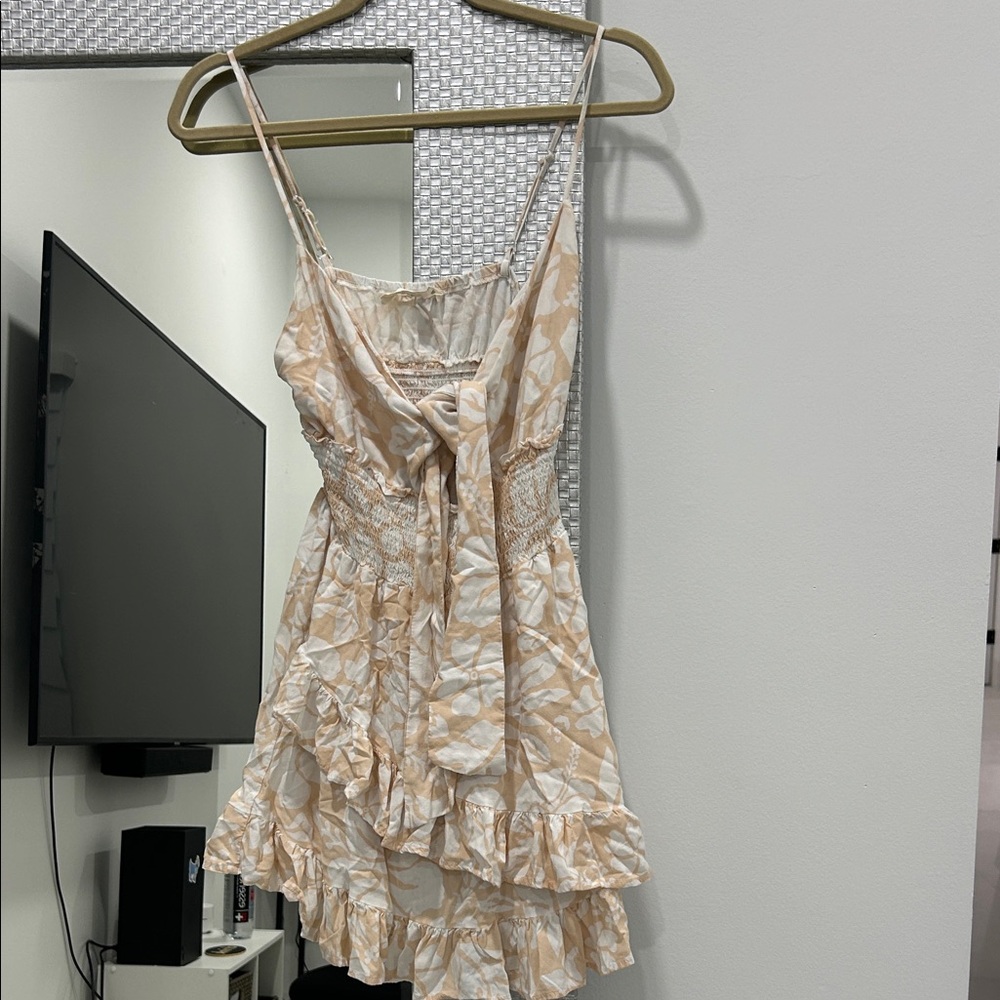 Ocean Drive Cream and Tan Midi Dress